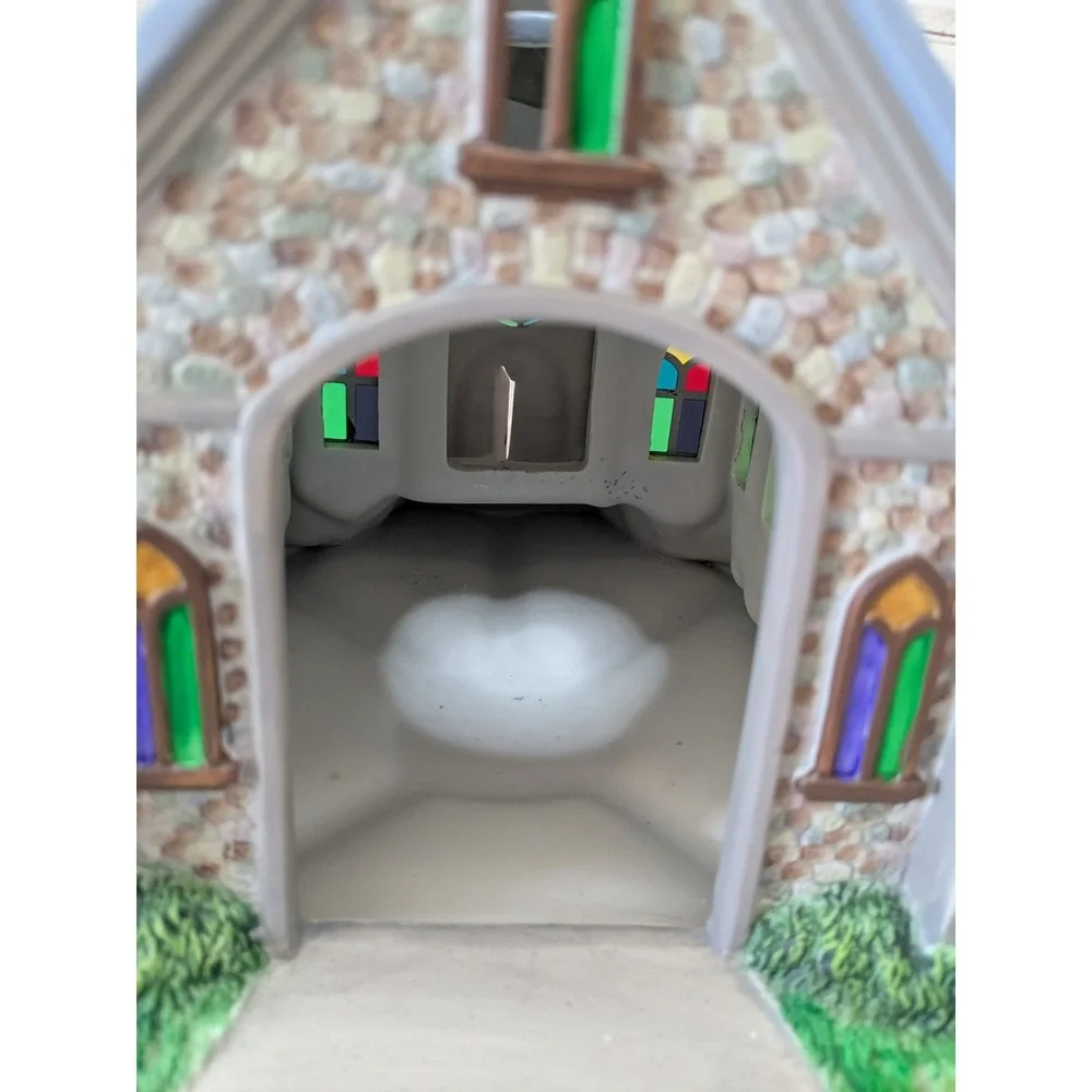PARTYLITE Olde World Village #2 CHURCH Tealight Candle Holder Christmas Decor‎